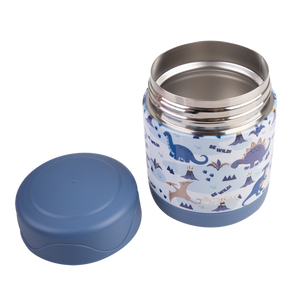 Double Wall Insulated Kids Food Flask 330ml - Dinosaur Land