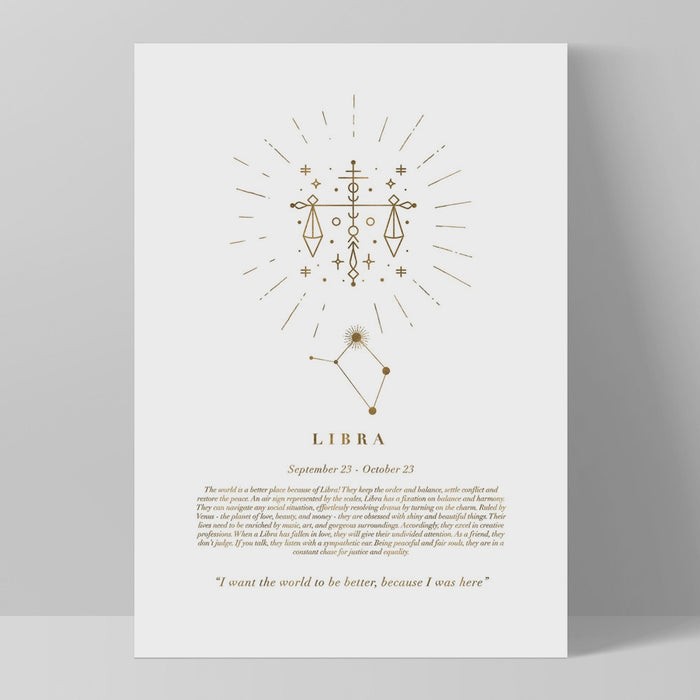 Print - Libra Star Sign A4