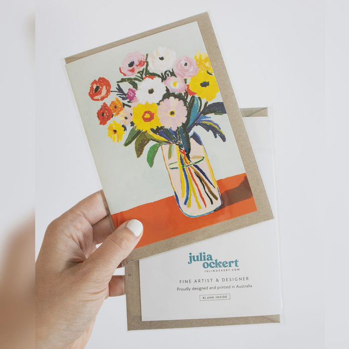 Greeting Card - Flower Bouquet (Blue)