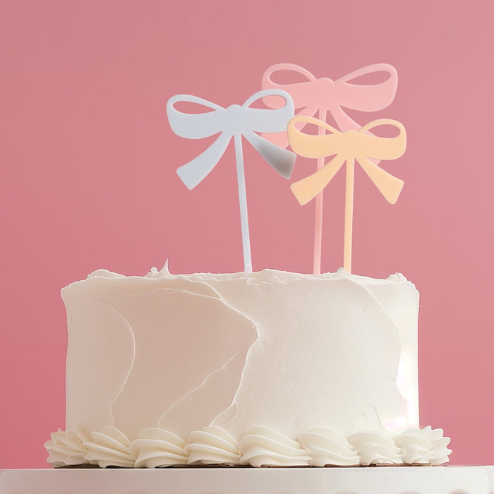 Cake Topper - MILKSHAKE BOWS MIXED (3 Bows)