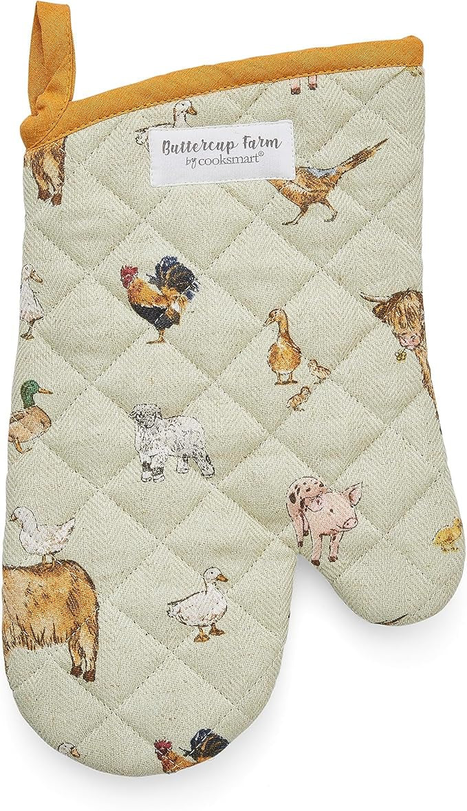 Single Oven Glove Gauntlet Buttercup Farm Multi Animals