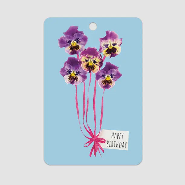 Gift Tag - Floral Happy Birthday Balloons