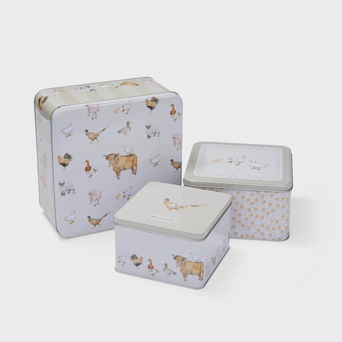 Set of 3 Square Cake Tins Buttercup Farm
