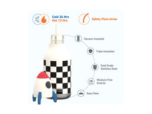 Bestie Bottle Rocket Double Wall Insulated Bottle 460ML White