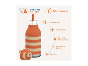 Bestie Bottle Red Panda Double Wall Insulated Bottle 460ML Orange