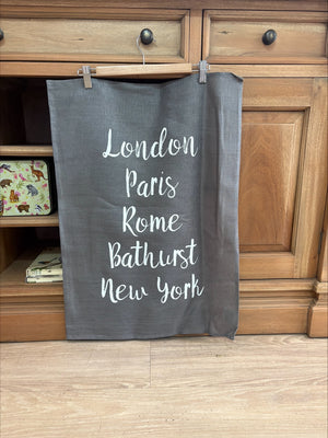 Cities Teatowel Charcoal