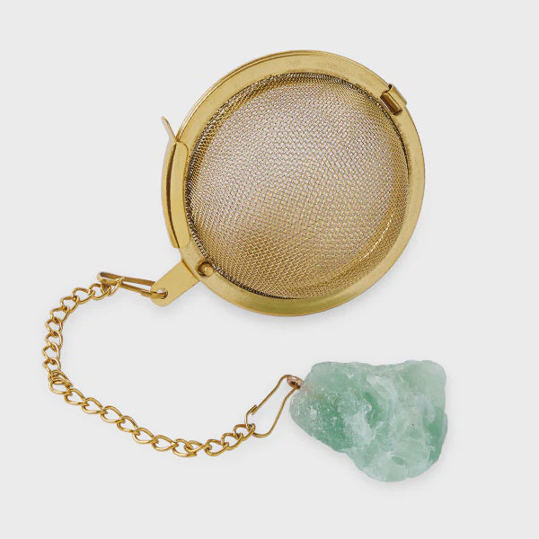 Crystal Tea Ball Infuser on Chain - Fluorite Green