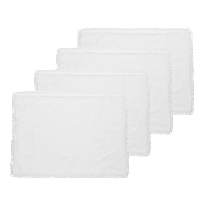 Fray Set of 4 Placemats White