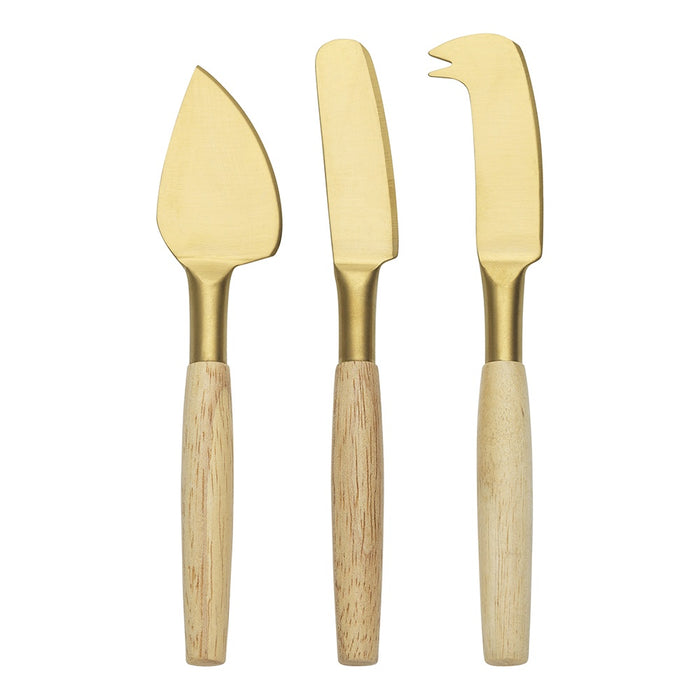 Alto Set of 3 Cheese Knives Set Gold