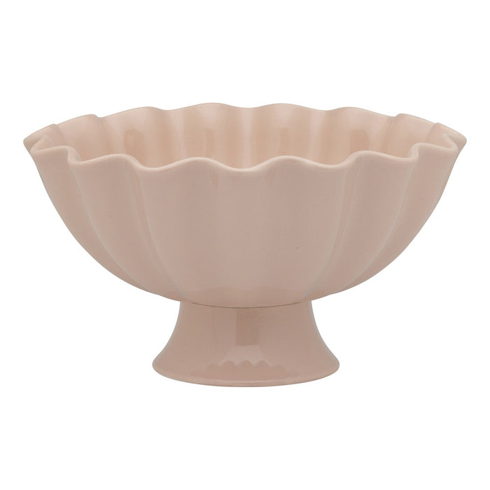 Ruffle Footed Bowl Pink Salt