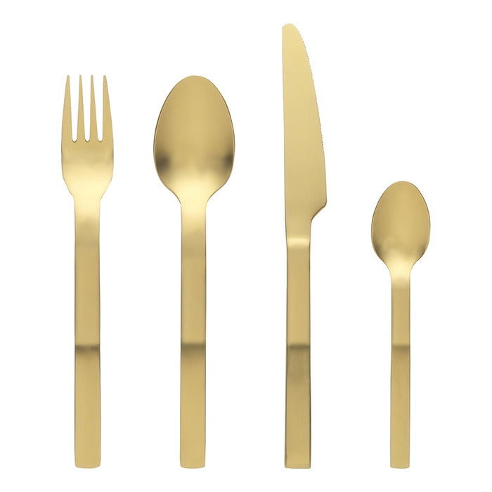 Forge 16 Piece Cutlery Set Matte Gold
