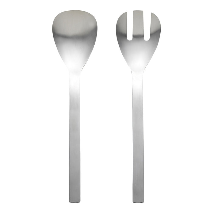 Forge Set of 2 Salad Servers Brushed Silver