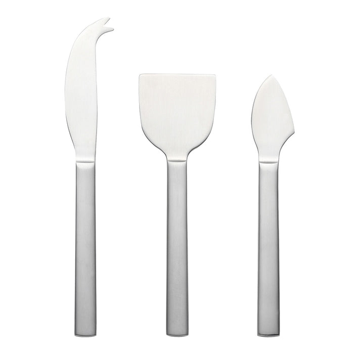 Forge Set of 3 Cheese Knives Brushed Silver