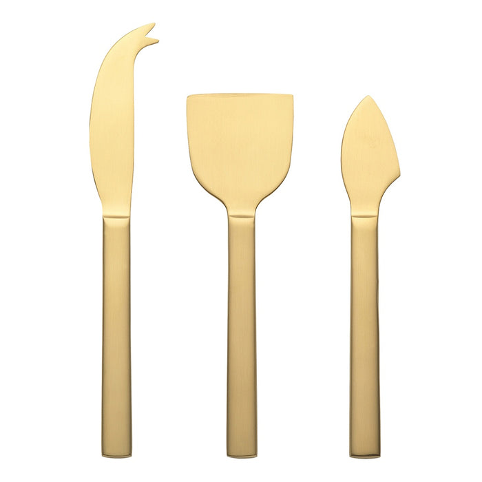 Forge Set of 3 Cheese Knives Matte Gold