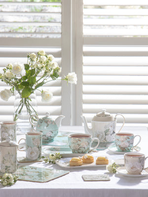 Elegant Rose Mint Teapot