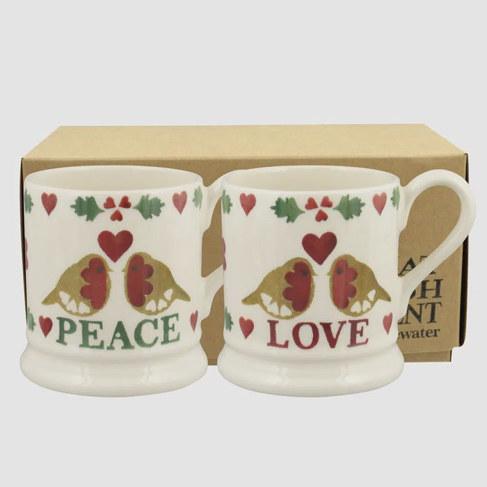 Christmas Joy Set of Two 1/2 Pint Mugs Boxed