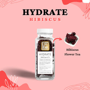 Cha Hydrate Hibiscus Tea Vintage Glass Jar