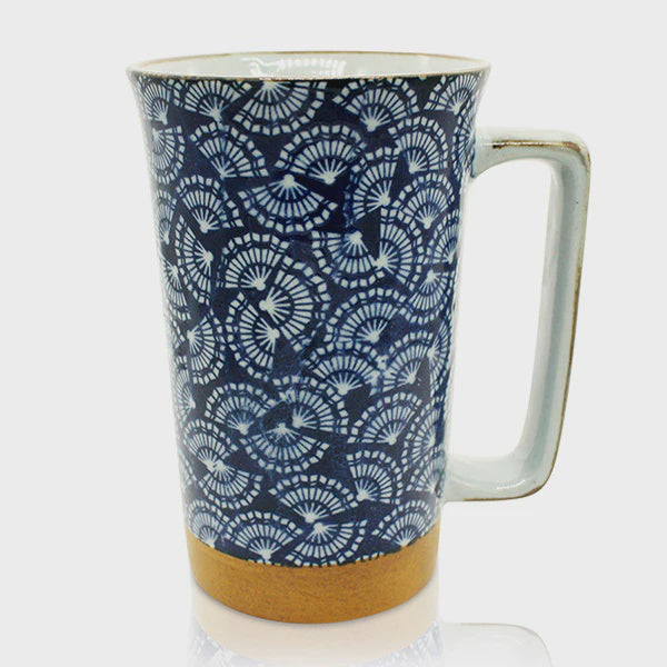 Japanese Fan Blue Tall Mug