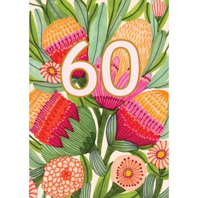 Greeting Card: Proteas 60th Birthday