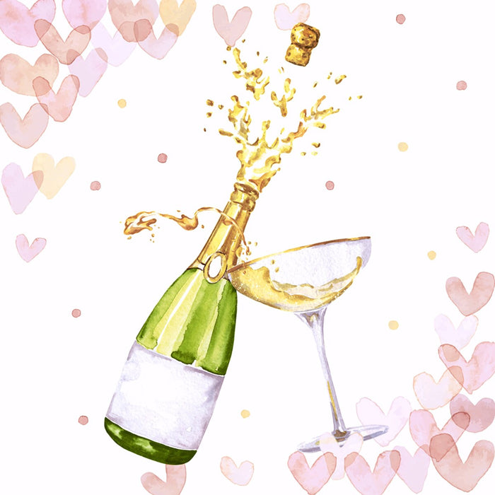 Luncheon Napkins - Hearts Bubbles