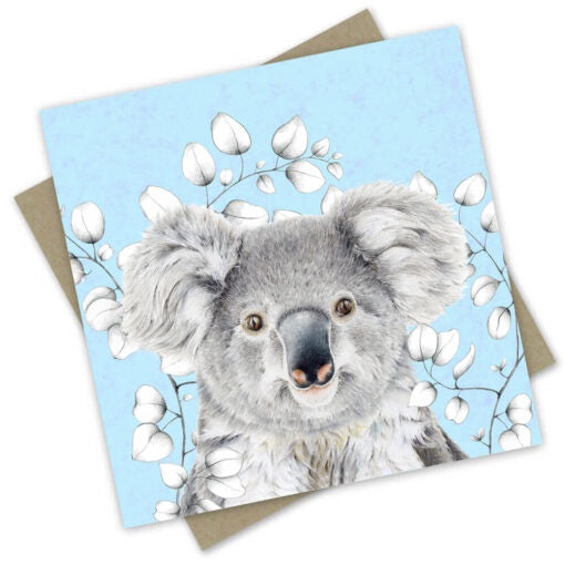 Greeting Card - Australian Koala Blue Gum