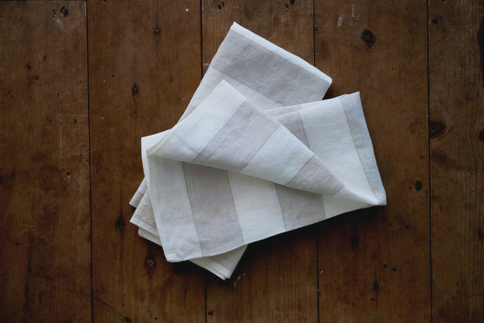 Linen Napkins - Portobello Stripe S/4