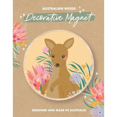 Magnet: Kangaroo - Pale Yellow