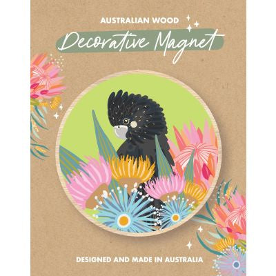 Magnet: Black Cockatoo - Lime