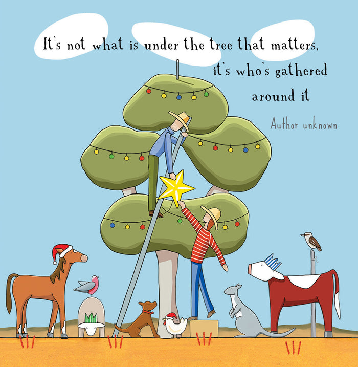 Christmas Square Card Pack 10 Around The Tree