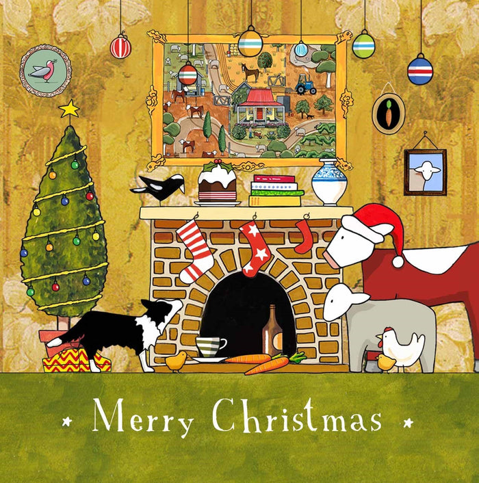 Christmas Square Card Pack 10 Waiting For Santa