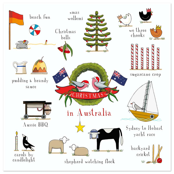 Christmas Square Card Pack 10 Christmas In Australia