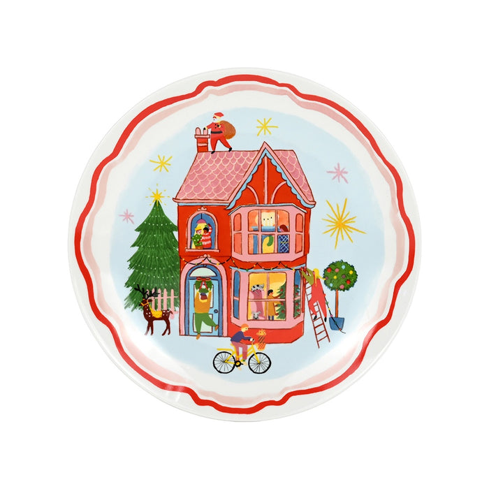 Night Before Side Plate 20cm Red House