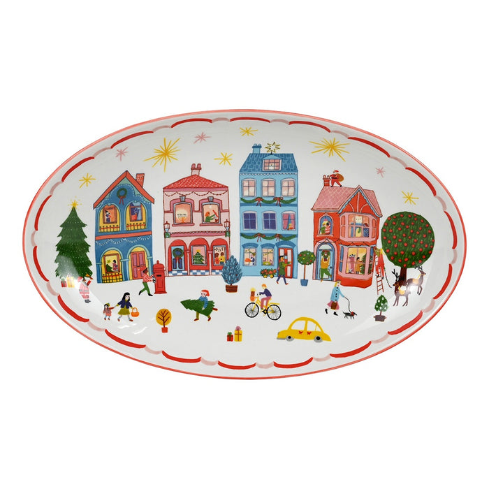 Night Before Oval Platter 32cm Pink