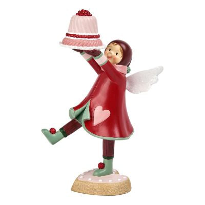 Angel Holding Cake Red