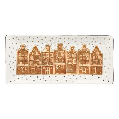 Gingerbread Village Porcelain Serving Tray