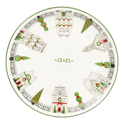 White Xmas Tree House Plate 20cm