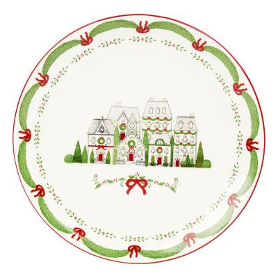 White Xmas Village Plate 25cm