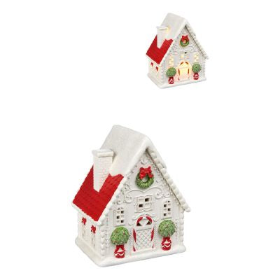 LED Red Roof Xmas House 24cm