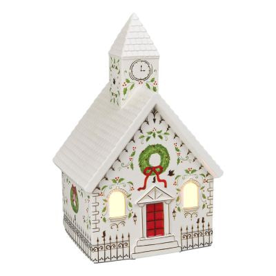 LED White Roof Xmas Church 21cm