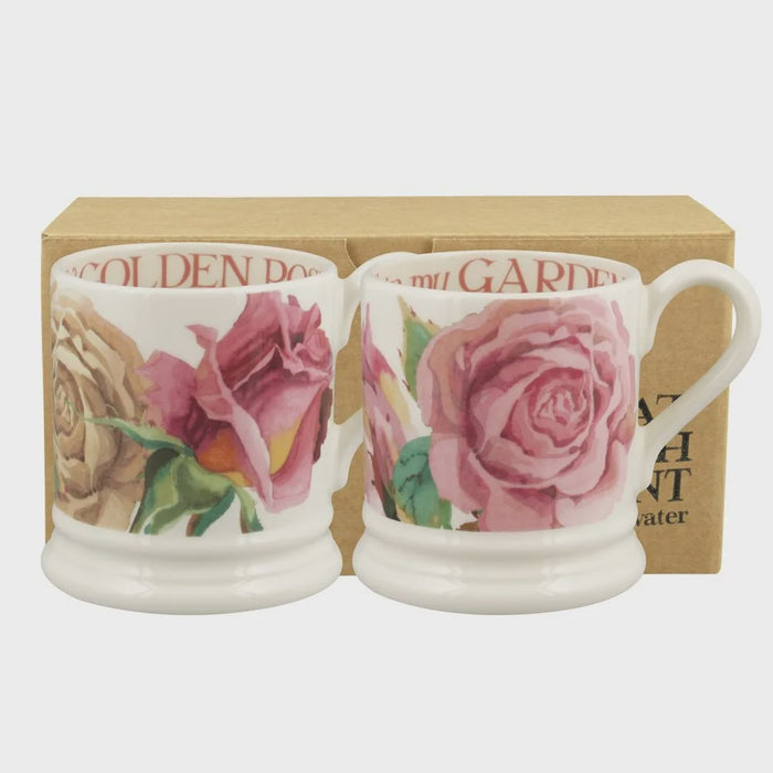 Roses All My Life Set Of Two 1/2 Pint Mugs