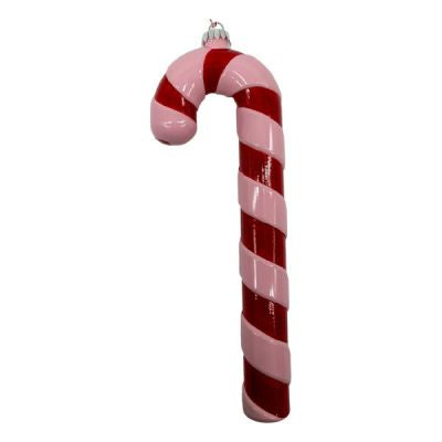 Pink & Red Candy Cane Hanging Ornament