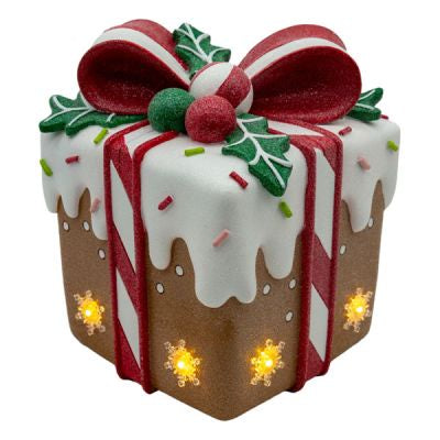 LED Gingerbread Gift Box Figurine 26cm