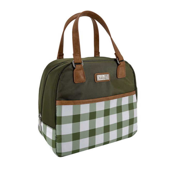 Insulated Cali Lunch Bag - Olive Green Gingham