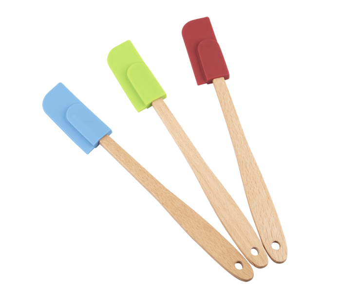 Mini Silicone Spatula with Wood Handle Assorted