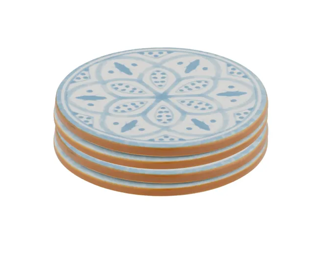 Aleah Blue S/4 Ceramic Coasters