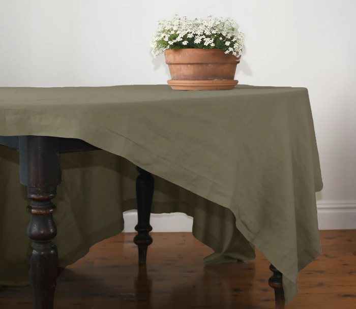 Linen Tablecloth - Caper Berry Green