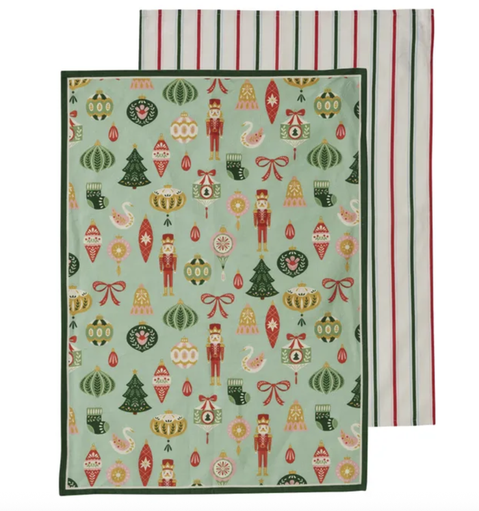 Ornament/Stripe Cotton Tea Towel Assorted Designs