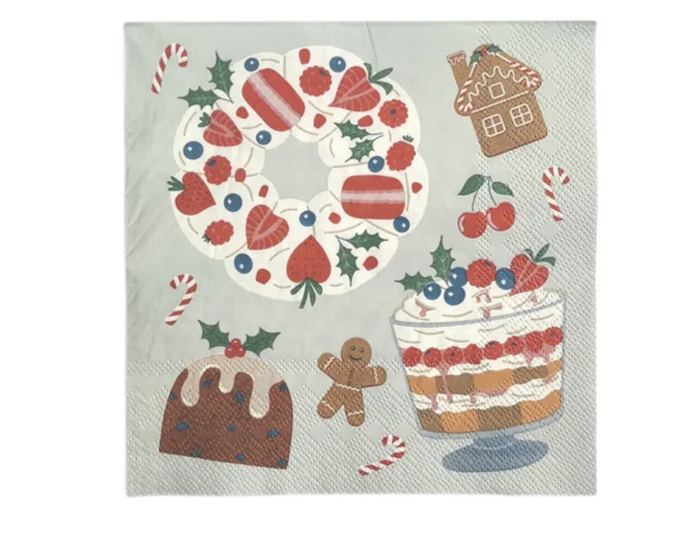 Christmas Dessert 20pk 3ply Napkin