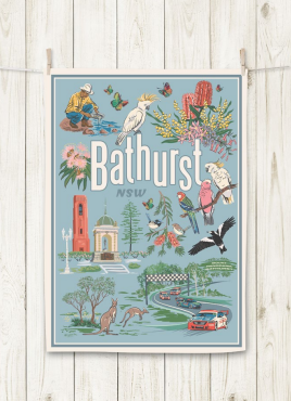 Bathurst Icons Tea Towel