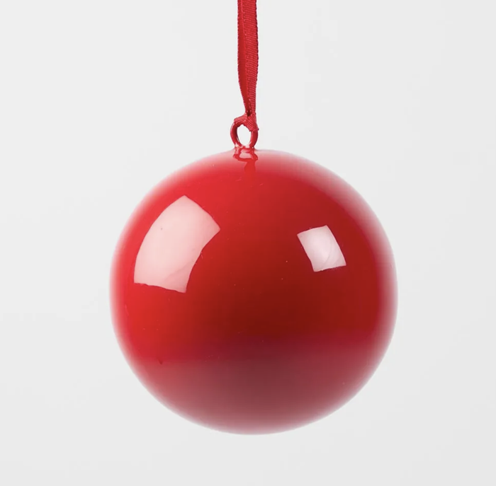 Glossy Iron Bauble Small Red